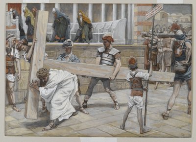 Jesus Bearing the Cross, illustration från The Life of Our Lord Jesus Christ, 1886-94 (wc över grafit på papper) av James Jacques Joseph Tissot