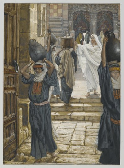 Jesus förbjuder att bära laster i templets förgård, illustration från Vår Herre Jesu Kristi liv, 1886-94 (wc över grafit på papper) av James Jacques Joseph Tissot