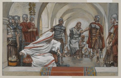 Jesus ledde från Herodes till Pilatus, illustration från Vår Herre Jesu Kristi liv, 1886-94 (wc över grafit på papper) av James Jacques Joseph Tissot