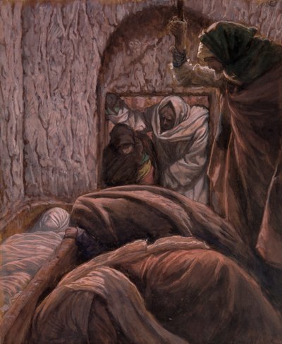 Jesus in the Tomb, illustration till The Life of Christ, c.1884-96 (wc & gouache på kartong) av James Jacques Joseph Tissot