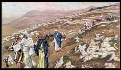 Jesus på väg till Galileen, illustration till The Life of Christ, c.1886-96 (gouache på kartong) av James Jacques Joseph Tissot