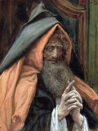 Josef av Arimathea, illustration till The Life of Christ, c.1886-94 (wc & gouache på kartong) av James Jacques Joseph Tissot