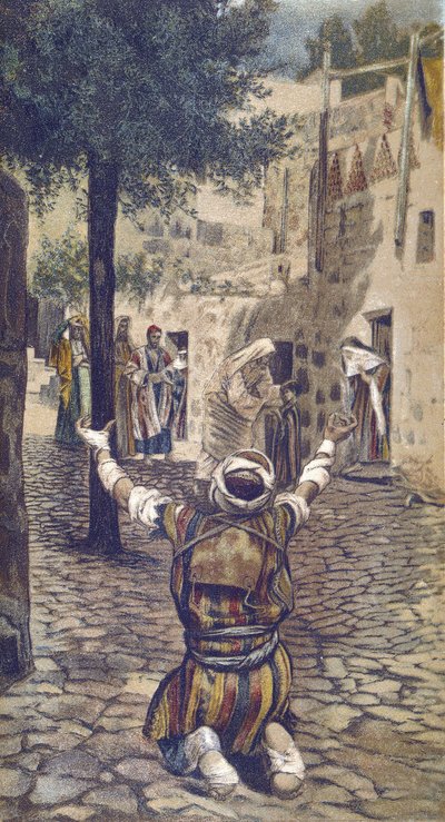 La guerison des lepers à Capharnaum - Healing of the lepers at Capernaum - from "" The Life of Our Lord Jesus Christ"" - 1899 av James Tissot - La vie de notre seigneur Jesus Christ, av Jacques Joseph (Jacques Joseph) Tissot dit James Tissot (1836-1902) av James Jacques Joseph Tissot