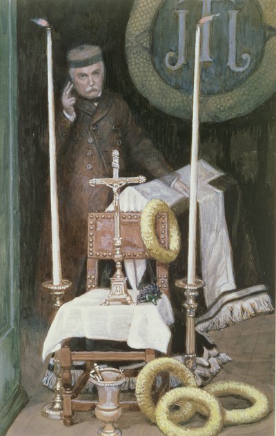 Portrait of the Pilgrim (Självporträtt), illustration till The Life of Christ, ca 1886-96 (gouache på kartong) av James Jacques Joseph Tissot