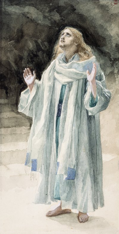 Sankt Johannes evangelisten, illustration till Kristi liv, ca 1886-94 (wc & gouache på kartong) av James Jacques Joseph Tissot
