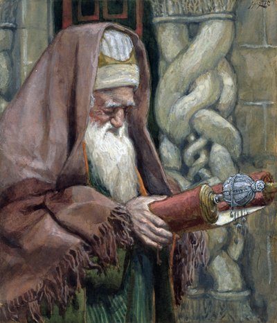 Simeon, illustration till The Life of Christ, c.1886-94 (wc & gouache på kartong) av James Jacques Joseph Tissot
