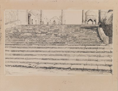 Trappa till domstolen i Haram, illustration från Vår Herre Jesu Kristi liv (bläck & grafit på kartong) av James Jacques Joseph Tissot