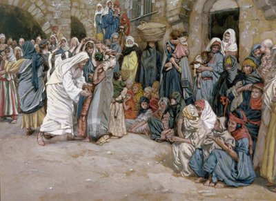Låt de små barnen komma till mig, illustration till The life of Christ, c.1886-96 (gouache på kartong) av James Jacques Joseph Tissot
