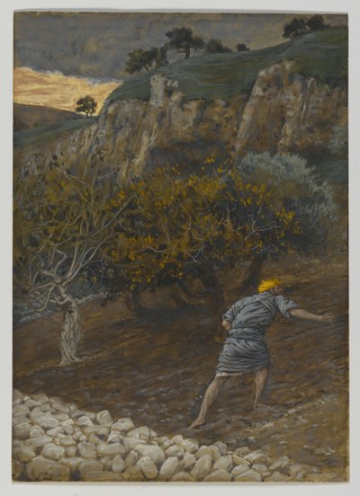 Fienden som sår, illustration från Vår Herre Jesu Kristi liv (wc över grafit på papper) av James Jacques Joseph Tissot
