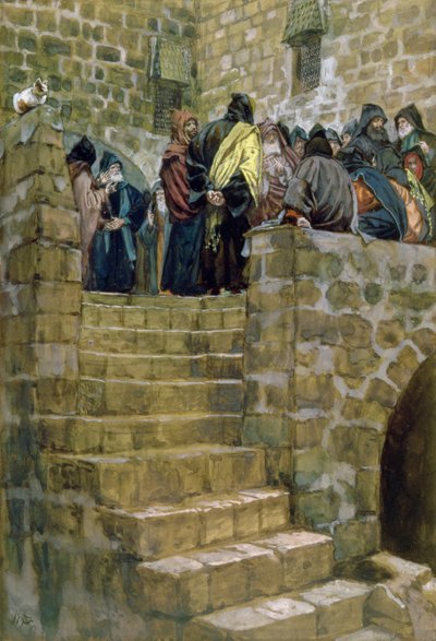 Kaifas onda råd, illustration till The Life of Christ, c.1886-96 (gouache på kartong) av James Jacques Joseph Tissot