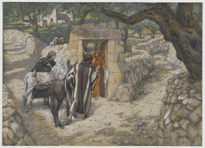 The Fal of Bethpage, illustration från The Life of Our Lord Jesus Christ, 1886-94 (wc över grafit på papper) av James Jacques Joseph Tissot