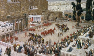 The Forum of Jerusalem as Seen From Above, illustration till The Life of Christ, c.1886-96 (gouache på kartong) av James Jacques Joseph Tissot