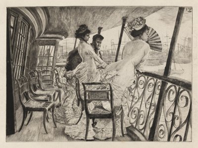 Galleriet på H.M.S. Calcutta i Portsmouth av James Jacques Joseph Tissot