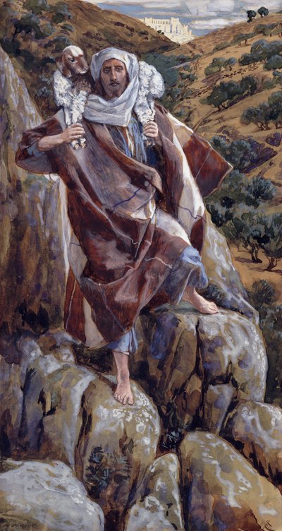 The Good Shepherd, illustration till The Life of Christ, ca 1886-94 (gouache på kartong) av James Jacques Joseph Tissot