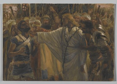The Healing of Malchus, illustration från The Life of Our Lord Jesu Christ, 1886-94 (wc över grafit på papper) av James Jacques Joseph Tissot