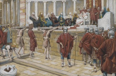 The Judgment on the Gabbatha, illustration från The Life of Our Lord Jesu Christ, 1886-94 (wc över grafit på papper) av James Jacques Joseph Tissot