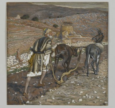 Mannen vid plogen, illustration från Vår Herre Jesu Kristi liv (wc över grafit på papper) av James Jacques Joseph Tissot