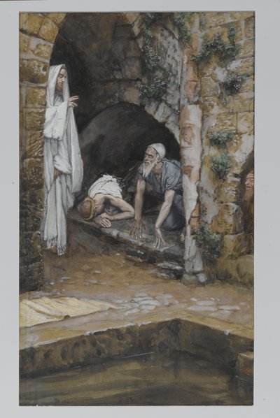 Mannen med en svaghet, illustration från Vår Herre Jesu Kristi liv (wc över grafit på papper) av James Jacques Joseph Tissot