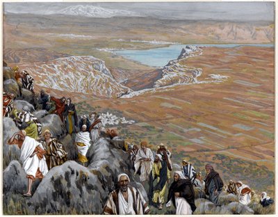 Folket söker Kristus för att göra honom till kung, illustration till The Life of Christ, c.1886-94 (wc & gouache på kartong) av James Jacques Joseph Tissot