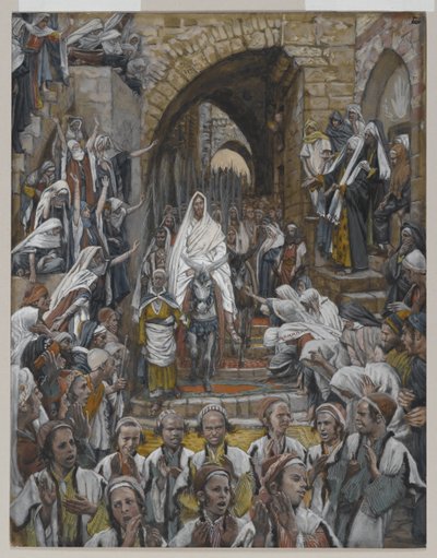 Processionen på Jerusalems gator, illustration från Vår Herre Jesu Kristi liv, 1886-94 (wc över grafit på papper) av James Jacques Joseph Tissot