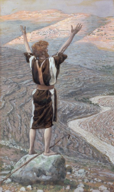 Rösten i öknen, illustration till The Life of Christ, ca 1886-96 (gouache på kartong) av James Jacques Joseph Tissot