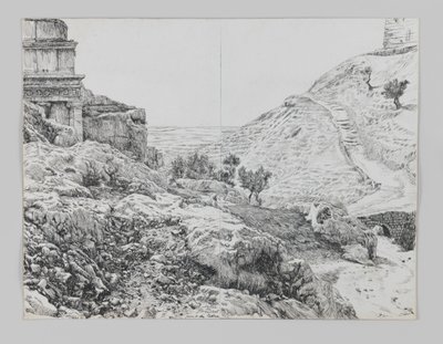 Absaloms grav, Josafats dal, illustration från Vår Herre Jesu Kristi liv av James Jacques Joseph Tissot