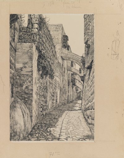 Via Dolorosa, Jerusalem, illustration från Vår Herre Jesu Kristi liv (bläck & grafit på kartong) av James Jacques Joseph Tissot