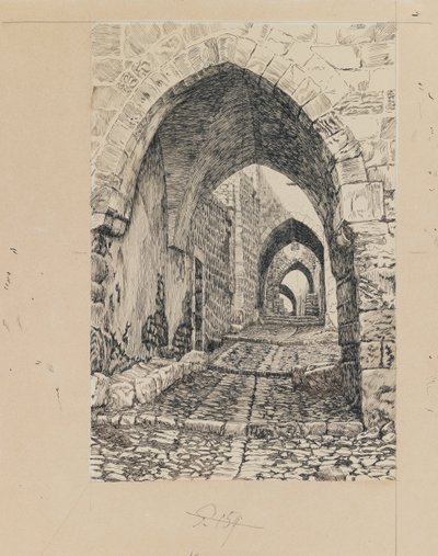 Via Dolorosa, Jerusalem, illustration från Vår Herre Jesu Kristi liv (bläck & grafit på papper) av James Jacques Joseph Tissot