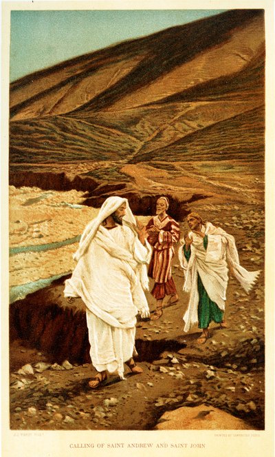 Kalling av St Andrew och St John - St John - Bibeln av James Jacques Joseph after Tissot