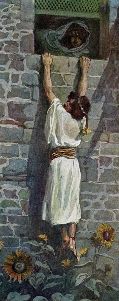 David gör sin flykt av J James Tissot - Bibeln av James Jacques Joseph after Tissot