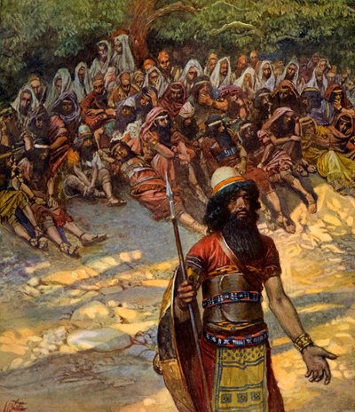Gideon ber om bröd för män från Suckot - Bibeln av James Jacques Joseph after Tissot