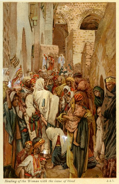Helande av kvinnan med blodfrågan - Bibeln av James Jacques Joseph after Tissot