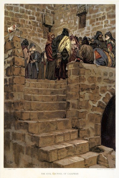 Kaifas onda råd - Johannes, - Bibeln av James Jacques Joseph after Tissot