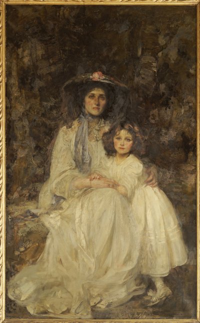 Lady Dickson-Poynder och hennes dotter Joan, ca 1905 av James Jebusa Shannon