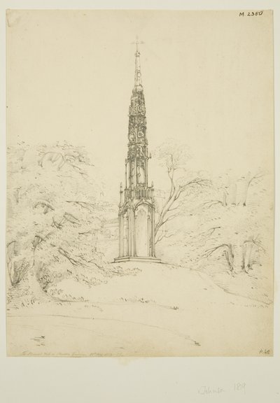 Bristol High Cross i Stourhead Gardens, 25 maj 1819 (penna på papper) av James Johnson