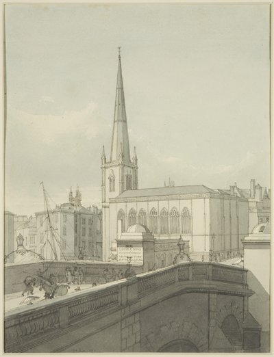 St Nicholas Church och en del av Bristol Bridge av James Johnson
