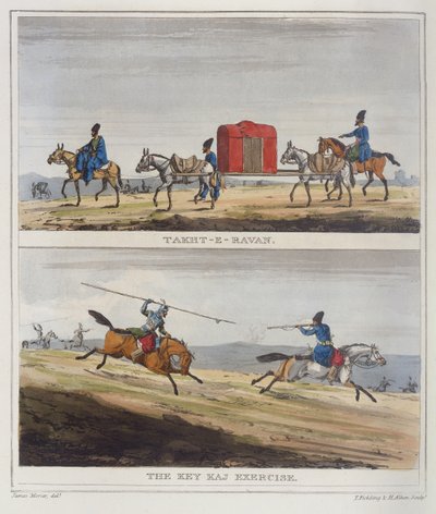 Takht-e-Ravan & T Kiya arbetar med träning av James Justinian (after) Morier