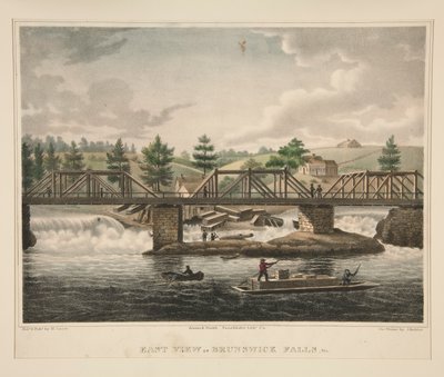 East View of Brunswick Falls, Me. av James Kidder