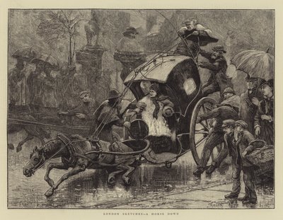 London Sketches, a Horse down av James Macbeth