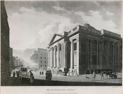Royal Exchange (nu City Hall), Cork Hill, Dublin av James Malton