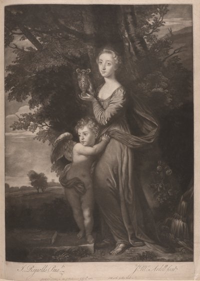 Miss Gravile (Frances Anne Greville och hennes bror som "Hebe and Cupid" av James McArdell