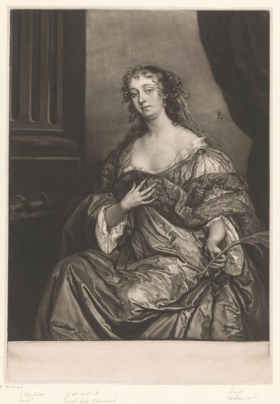 Porträtt av Elizabeth Hamilton som Sankta Katarina av James McArdell
