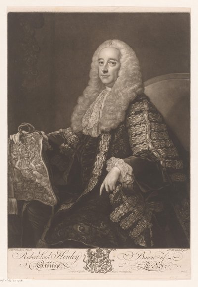 Porträtt av Robert Henley Robert Lord Henley Baron of Grainge (titel på objektet) av James McArdell