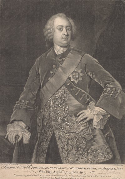 Prins Charles, 2:e hertig av Richmond, Lenox och Aubigny av James McArdell