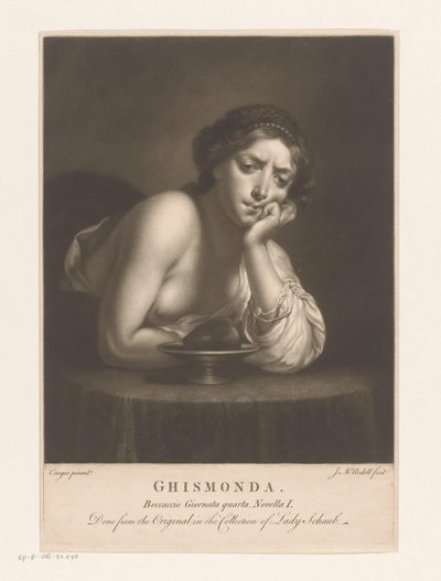 Sigismunda med hjärtat av Guiscardo Ghismonda (titel på objekt) av James McArdell