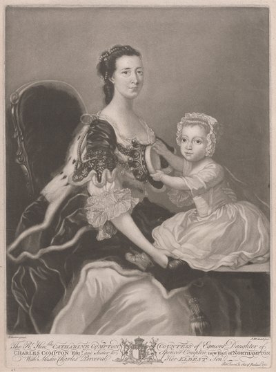 Den rätta ärade Catherine Compton..., grevinna av Egmont..., med mästare Charles Perceval hennes äldsta son av James McArdell