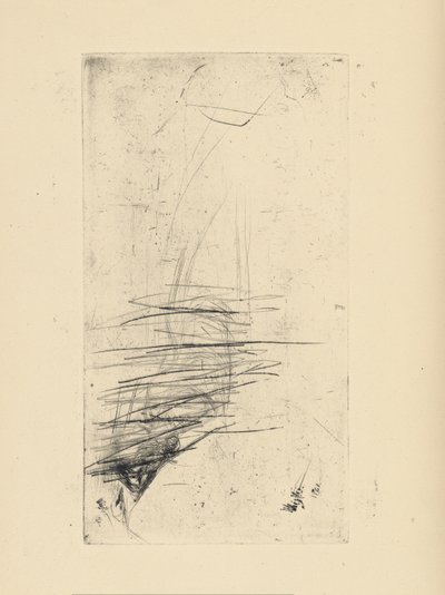 [76] Avtryck från annullerade tallrikar av Whistler - [Ung kvinna som ligger på soffan]. av James Abbott McNeill Whistler