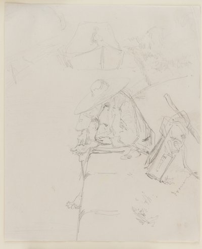 En man som satt på kanten av en vägg av James Abbott McNeill Whistler