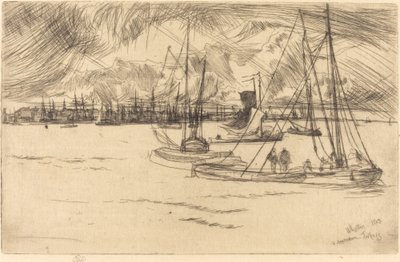 Amsterdam från Tolhuis av James Abbott McNeill Whistler