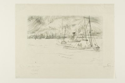 Amsterdam, från Tolhuis av James Abbott McNeill Whistler